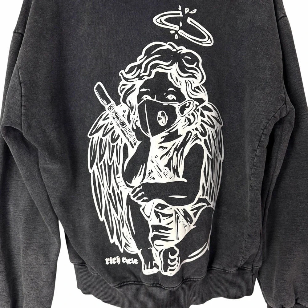 NWOT Rich Cycle Vintage Black Grey Hoodie Mens Medium